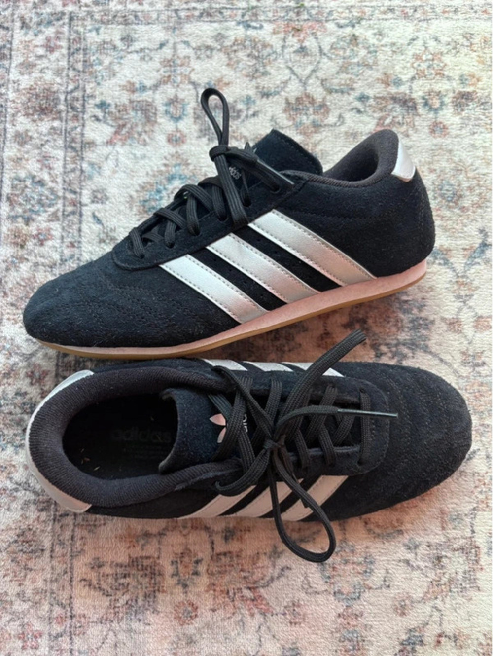 Womens size 5 Black and Silver Adidas Sneakers